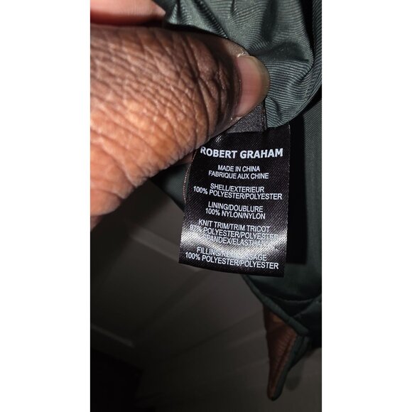 NWT Robert Graham Men's Reversible Quilted Jacket Green/Brown Full-Zip Closure S - Picture 11 of 11